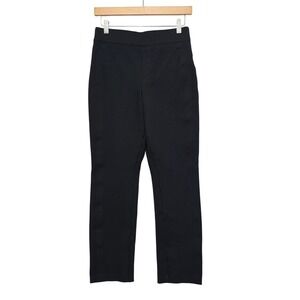 SPANX Black Ponte Knit Pants M M Elastic Waist Cropped Leg Slim Fit‎